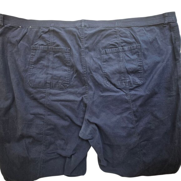 Catherines Plus Size 5X Navy Capri Pants Elastic Waist Drawstring Ankle Pockets - Picture 10 of 16